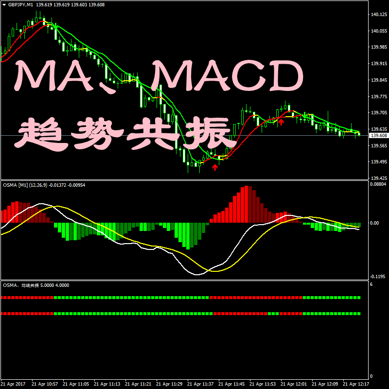 MACD 均线趋势共振 二元 短线外汇 MT4